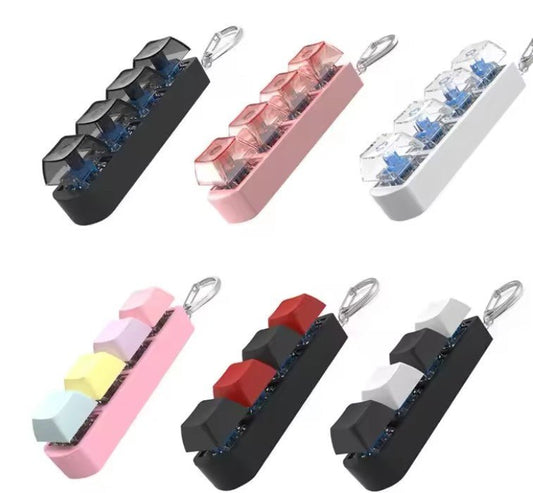 4 - Key Fidget Button Toy – Mechanical Keycap Stress Relief - BLVCK
