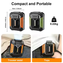 Portable Waist Clip Fan – Mini Hanging Neck Fan with LED & Power Bank