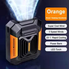 Portable Waist Clip Fan – Mini Hanging Neck Fan with LED & Power Bank