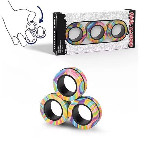 Magnetic Fidget Rings Set (3PCS) – Anti - Stress Spinner Rings for All Ages - BLVCK